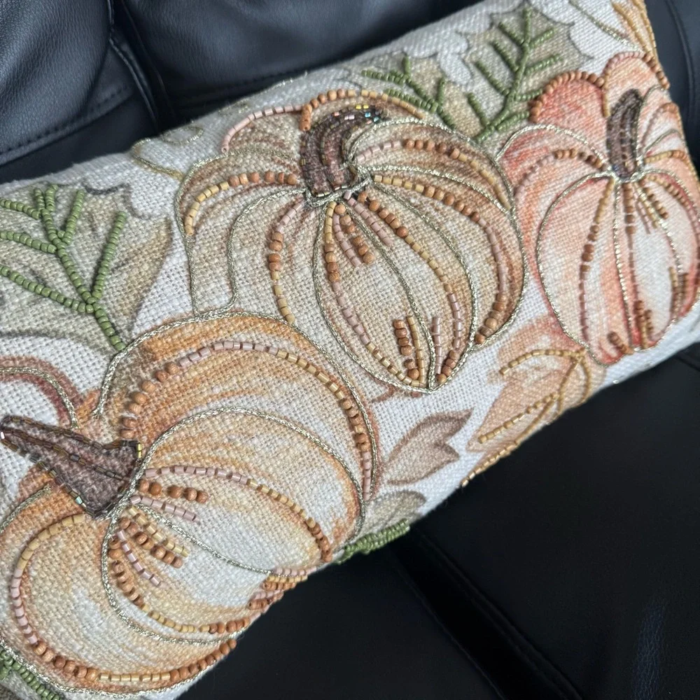 Hobby Lobby Beaded Pumpkin Lumbar Pillow Fall Autumn 2025